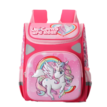 Bayberry Unicorn Cartoon Printed Backpack (Pink)