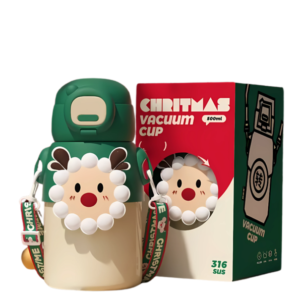 Cartoon Christmas Vacuum Flask, Insulated Water Bottles With Strap, Travel Thermal Cups, For Hot And Cold Beverages, Summer Winter Drinkware, Xmas Gifts